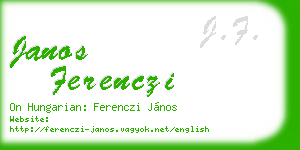 janos ferenczi business card